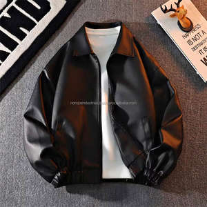 เสื้อแจ็คเก็ตคอปกสไตล์เทรนดี้สำหรับผู้ชายและผู้หญิง หนังแกะ ทรงหลวม กันลม แบบนักบิน มีซิป สำหรับฤดูใบไม้ผลิ - Product Image 4