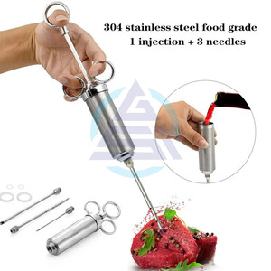 Injecteur de marinade pour grillades, 2 oz, en acier inoxydable, pour viande de dinde, seringue de cuisson avec 2 à 5 aiguilles - Product Image 6