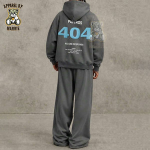Conjunto Deportivo de Algodón Premium al Por Mayor OEM, Impresión de Logotipo Personalizada, Marca Privada, Ropa de Alta Calidad, Chándal Pesado para Hombre - Product Image 4