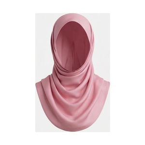 ผ้าคลุมศีรษะผ้าซาตินสีชมพูสำหรับผู้หญิง สีพื้น ความยาวปานกลาง เนื้อผ้านุ่มสบาย ใช้ได้ทุกวัน ผ้าพันคอสำหรับทุกฤดูกาล สไตล์เรียบง่าย - Product Image 1