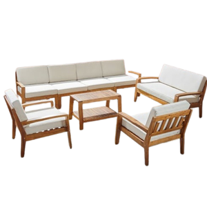 Juego de jardín Juego de sofá de madera de teca para exteriores para jardín Uso en exteriores Diseño moderno Producto personalizable - Product Image 1