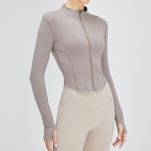 Breathable Women's <b>Workout</b> <b>Jacket</b> Quick Dry Athletic Training Top Full Zip Fitness Running Gym Wear Manufacturer active <b>jacket</b> - Product Image 3