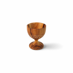 Copa de Madera Natural Hecha a Mano Budivis con Base de Pedestal, Ligera, Hecha en Bali, para Decoración Rústica del Hogar - Product Image 1