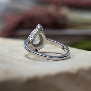 925 Sterling Silver Rose Gold Plated Pear Shape Natural Rainbow <b>Moonstone</b> Bezel Set Handmade Gemstone <b>Ring</b> for Women Party - Product Image 4