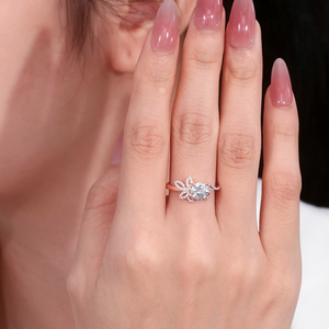CARATOVA DIAMONDS 18K Rose Gold Diamond Leaf Vine Hiphop <b>Ring</b> Wedding <b>Stacking</b> Bridal Anniversary Engagement Women Trendy Party - Product Image 3