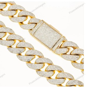 Chaîne cubaine élégante pour homme, 25 mm, 24 pouces, en argent sterling 925 plaqué or jaune, avec fermoir extensible, style Hip Hop, épaisse, Miami, de luxe - Product Image 2