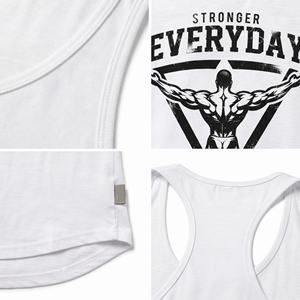 <b>Men</b> Printed Stringer Top Racerback Gym Workout Tank Top 100% Cotton Knitted Running Wear Top <b>Men</b> Front Logo Design <b>Singlet</b> Top - Product Image 6
