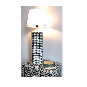 Zig Zag & vert os incrustation lampes de Table bureau chevet coin lampes de Table cadeau de mariage maison décorative os nuit lampes de Table - Product Image 5