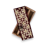 Boîtes à broderies en tissu pliables 100% coton avec couvercle, couleur personnalisée, cadeaux de retour Mehndi Nikah indiens, organisateur de bijoux pour femme
