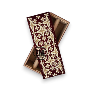 Fabric Embroidery <b>Boxes</b> Foldable 100% Cotton Lid Customized Color Mehndi Nikah Indian Return Gifts Woman Jewelry Organiser - Product Image 2