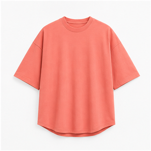 Camiseta de Manga Corta para Hombre, Cuello Redondo, Oversize, de Algodón Viscosa Coral Suave, Personalizada, MTS-OVR-0048 - Product Image 1