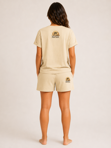 Conjunto de Shorts para Mujer de la Mejor Calidad, 100% Algodón, Color Liso, Ropa Casual de Verano, Corte Regular, Manga Corta, Transpirable - Product Image 4