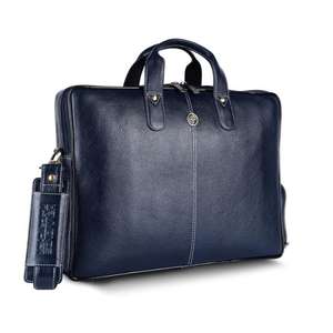 Best Selling Executive Blue Leather <b>Laptop</b> Backpack Hand-Crafted Vintage Style 100% Genuine Zip Closure Type Cheap Price - Product Image 1