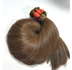 ผมแท้สีน้ำตาลตรงยาวแบบ Remy ของอินเดีย  แบบ Double Drawn  ฐานไหม  ความหนาแน่น 100% - Product Image 4