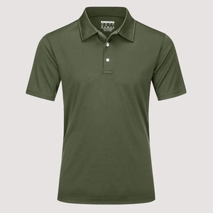 Chemise Homme Vert Olive à Manches Courtes, Couleur Unie, Tissu Non Tissé, Coupe Droite, Boutons, Séchage Rapide, Logo Avant - Product Image 4