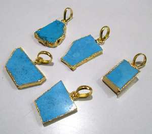 Colgantes de turquesa en forma de rebanada - Product Image 3