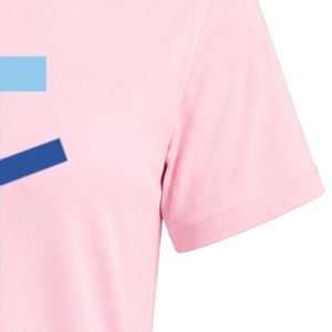 T-shirt rose JJ brodé pour femme, col rond, manches courtes, coupe ajustée, décontracté, léger, en mélange de coton, tendance, pour le quotidien - Product Image 4