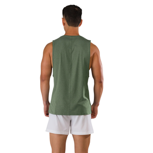 Débardeur d'entraînement sans manches vert olive pour homme, léger et respirant, idéal pour la gym et le fitness - Product Image 2