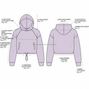 Sudadera Corta con Capucha para Mujer, Sudadera Corta a la Moda, Sudadera Informal para Calle, Sudadera con Capucha Personalizada con Logotipo, Etiqueta Privada, Venta al por Mayor - Product Image 6