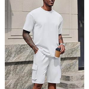 Fabricante de Conjuntos de Camiseta y Pantalones Cortos Personalizados para Hombre, Algodón, 2 Piezas, Verano, Casual, OEM, Marca Privada - Product Image 3