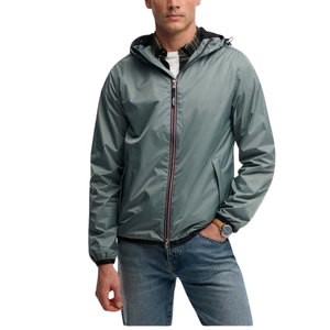 Men's <b>Hooded</b> Windbreaker Jacket with Full <b>Zip</b> and Two Side Pockets for Outdoor Wear - Product Image 2