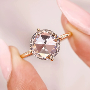 Anillo de Diamantes con Halo Oculto de Corte Rosa Redondo, 2.65 Quilates, Anillo de Compromiso y Boda con Diamantes Cultivados en Laboratorio, Joyería, Anillo de Eternidad de 14k en Vermeil - Product Image 1