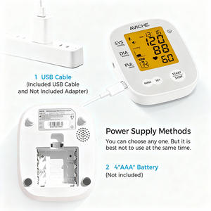 Alat Ukur Tekanan Darah Digital AVICHE Harga Grosir Pabrik, Portabel, Isi Ulang USB, Kelas II Medis, untuk Lengan Atas, Pintar - Product Image 3