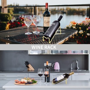 Support à bouteilles de vin en métal courbé, présentoir de bar moderne - Product Image 2