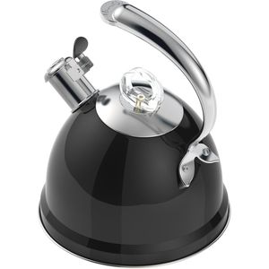 Tetera de acero inoxidable con silbato de 2.5 QT para estufa, base de 3 capas, mango ergonómico único, soporte para tetera, hervidor de agua - Product Image 1