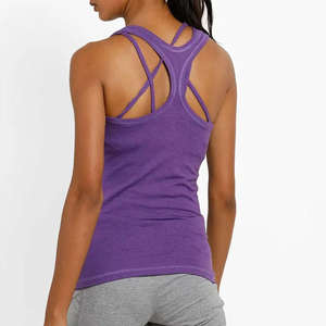 Camisetas sin Mangas con Cuello Redondo para Mujer, Color Morado, Algodón/Fibra de Bambú, Tallas Grandes, Tops de Mujer de Pakistán - Product Image 5