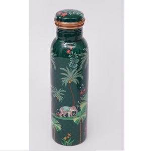 <b>Drinking</b> Juices Health Benefits <b>Copper</b> Water Decorative Classic Style Latest Design Enamel Printed <b>Copper</b> <b>Bottle</b> With Glass - Product Image 5
