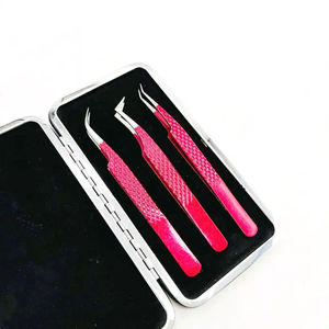 Pinzas Profesionales Kaamir Instruments de Acero Inoxidable de Alta Precisión Antimagnéticas para Extensión de Pestañas y Cejas - Product Image 1