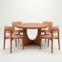 Table basse ronde moderne avec 4 chaises, design décoratif, garantie 1 an, ensemble compact de meubles de salon 4 places