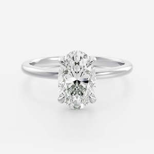 แหวนเพชรเม็ดเดี่ยวทรงรี VVS ทองคำแท้ 14K รับรองโดย IGI เพชรสร้างในห้องปฏิบัติการ ดีไซน์หรูหราแบบหนามเตย แหวนหลากสีสำหรับทั้งชายและหญิง - Product Image 4