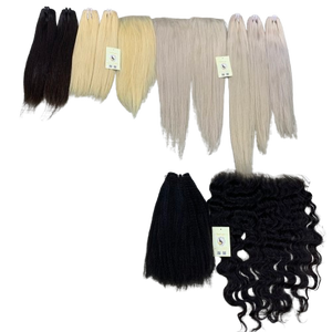 Extensiones de Cabello Humano Vietnamita Virgen Rubio Platino de Alta Calidad, Liso Natural, Doble Trama, Tejido a Máquina, Directo de Fábrica - Product Image 1