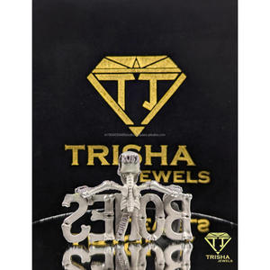 Colgante de calaveras de diseñador con diamante cultivado en laboratorio, plata de ley 925, cadena de lujo estilo hip hop de Trisha Jewels - Product Image 6