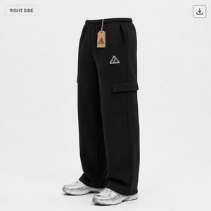 New Arrived Custom Eco-Friendly Canvas Heavyweight Cotton Fleece Wide Leg Baggy Style Drawstring Sweatpants Casual Wear - Product Image 3