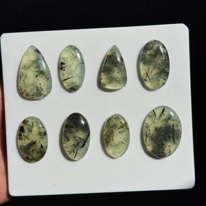 Pierre précieuse en préhnite rutile de bonne qualité, cabochon, pierre pour la fabrication de bijoux, pour fabricants et revendeurs - Product Image 3
