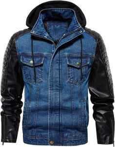 Veste en jean d'hiver pour homme, décontractée, col montant, design réversible, séchage rapide, respirante, multi-poches, service OEM - Product Image 5