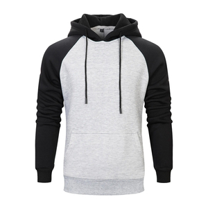 Sudadera con Capucha Raglán de Dos Tonos para Hombre, Sudadera de Algodón y Felpa, Estilo Urbano, Color Personalizado, Informal y Deportiva - Product Image 5