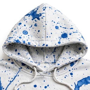 NEXTEX Unisex Paint Splatter Zip Up Hoodie White Blue Ninja <b>Face</b> <b>Mask</b> Hooded Jacket - Product Image 6