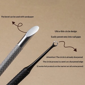 BAfa Nuevo Empujador de Cutículas Cuadrado de Acero Inoxidable de Doble Punta Reutilizable, Herramienta Espátula para Manicura y Remover Uñas BSI-NP-8951 - Product Image 6