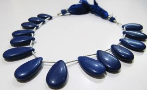 Perles de Lapis Lazuli en quartz, forme poire, lisses, 11x20mm, brin de 8 pouces de long, vendu par brin - Product Image 3