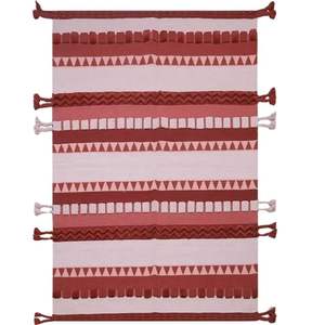 Tapis de luxe indien en coton tissé broderie à long pompon, écologique, lavable pour chambre, bureau, voyage, prière, meilleure vente - Product Image 5