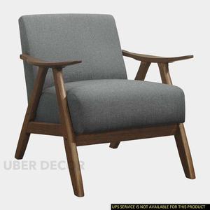 เก้าอี้สไตล์วินเทจสไตล์ย้อนยุคตกแต่งด้วยขาไม้วอลนัทสำหรับพักผ่อนในห้องนั่งเล่นของคุณ - Product Image 5