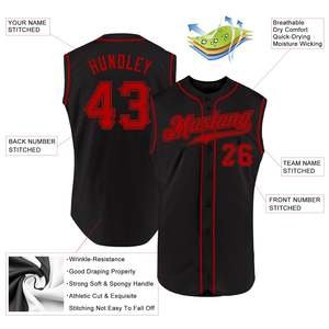 Maillot de baseball noir le mieux noté, boutonné sur le devant, anti-humidité, vêtements d'équipe, personnalisation de marque, fabricant OEM ODM - Product Image 2