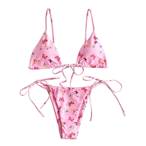 Traje de Baño de Dos Piezas, Traje de Baño y Ropa de Playa al por Mayor, Traje de Baño Personalizado para Mujer, Conjunto de Bikini para Niñas, Color Sólido, Sexy, Triangular - Product Image 1