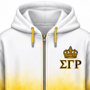 Sweat-shirt à capuche oversize tie-dye pour femme Sigma Gamma Rho, motif lettres grecques blanc et or, sweat-shirt de sororité personnalisé, tendance - Product Image 6