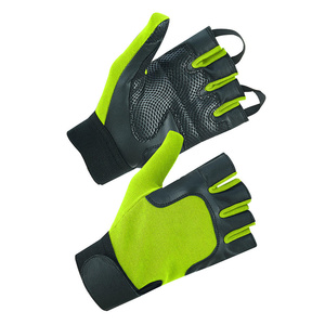 High Performance Wheelchair User Half Finger Cycling Gloves Green Sheep Grain Leather Gym & Sports Use Custom Logo - Product Image 2