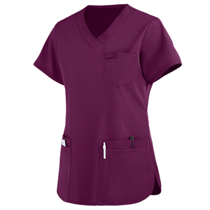 Uniformes médicaux unisexes personnalisés en tissu polyester/rayonne tissé avec poches, modèle infirmier OEM, sans couture, pour le secteur médical, dentaire et esthétique - Product Image 2